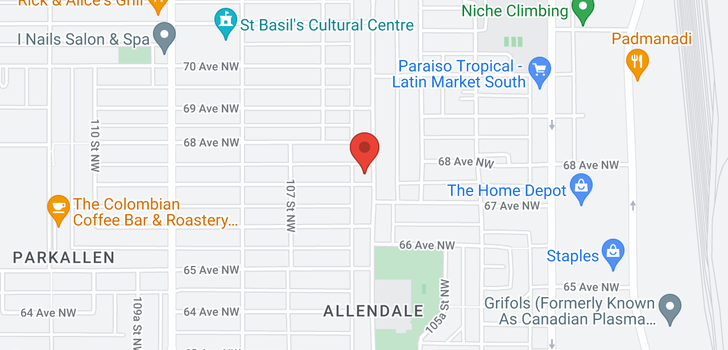 map of 6706 106 Street NW